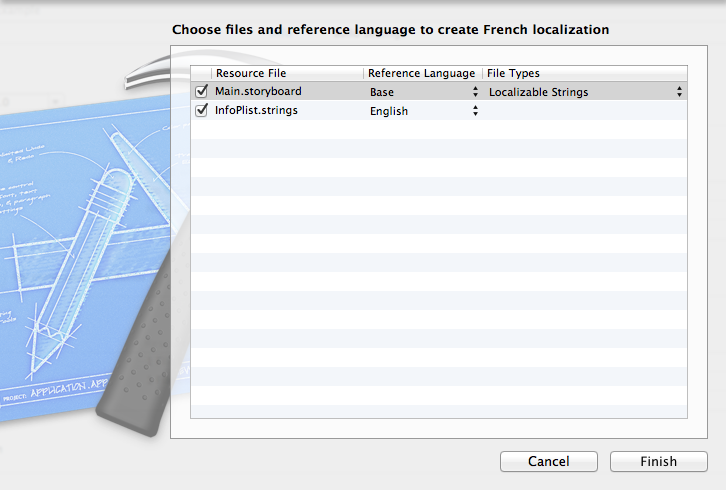 Add localization dialog