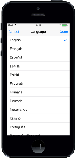 iPhone languages