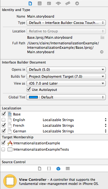 Verifying the localization for a given file